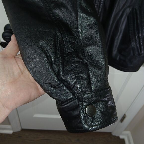 ​Torriani Ispiraizone Italiana Men's Black Leather Jacket L Bomber Style Mod - Picture 8 of 16